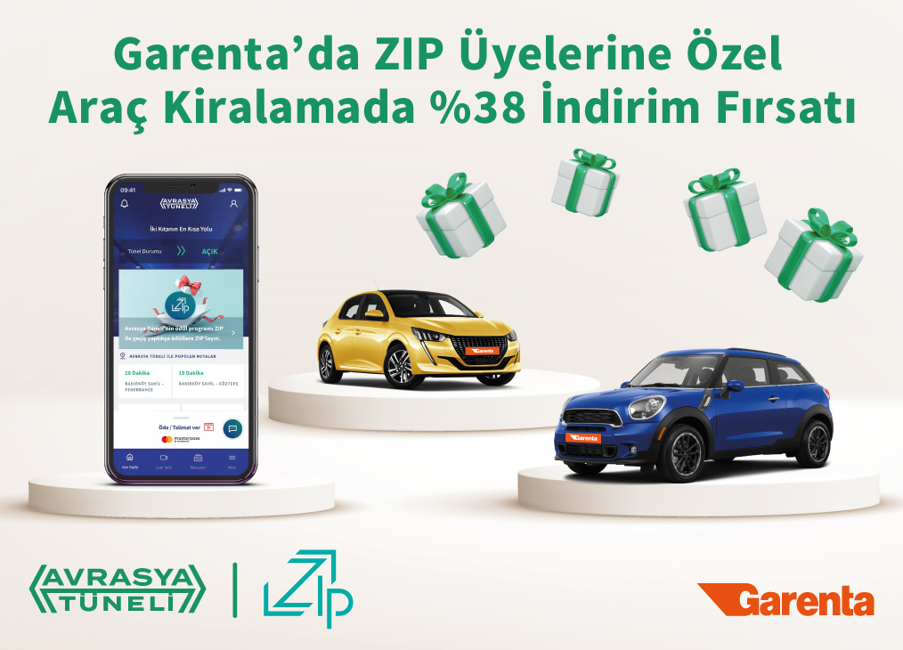 Garenta’da ZIP Üyelerine Özel Araç Kiralamada %38 İndirim Fırsatı