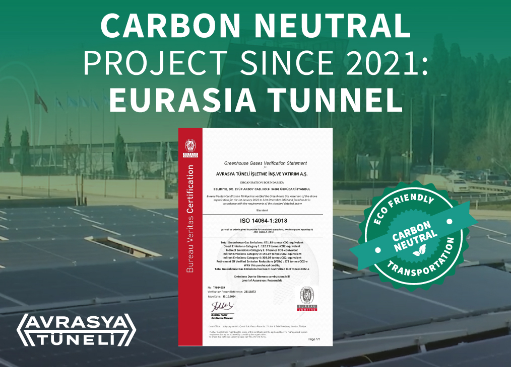 Carbon Neutral Project Since 2021: Eurasia Tunnel